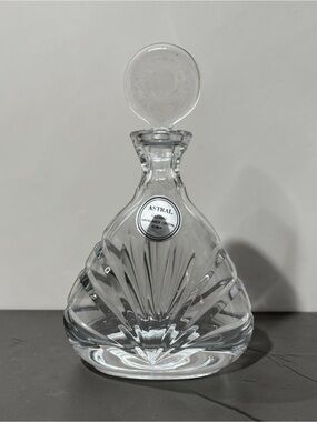 ASTRAL Korea Full Lead Crystal Glass Perfume Bottle Decanter w/ Stopper 5.5"